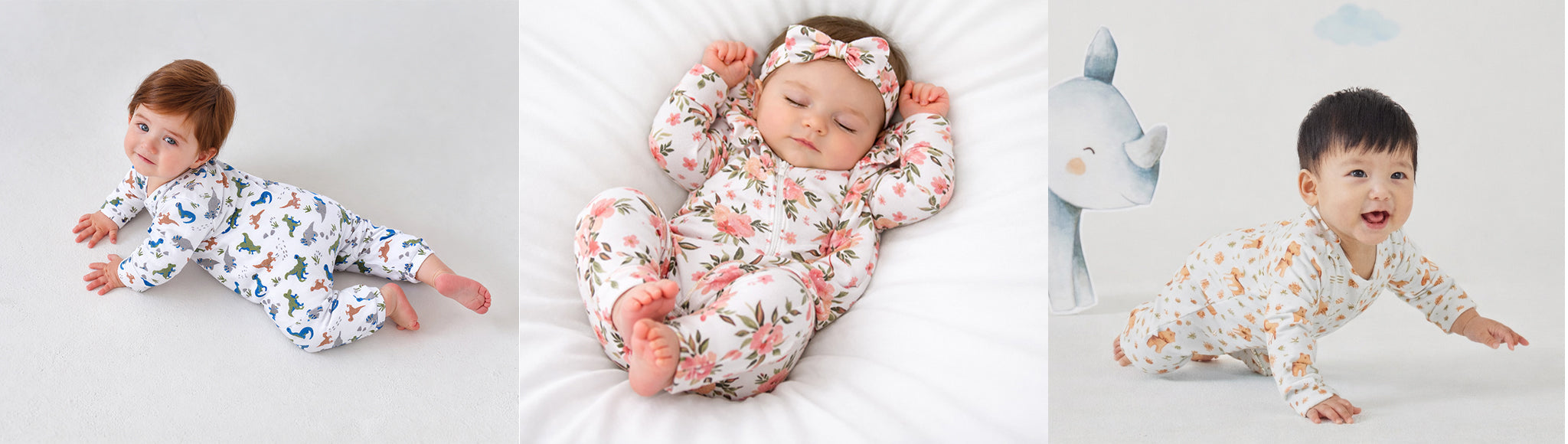 Organic Cotton Long Sleeve Baby Zipsuits