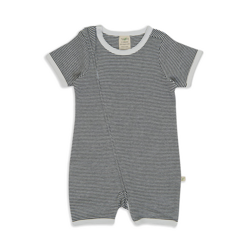 Organic Cotton Short Sleeve Diagonal Zipsuit For Baby