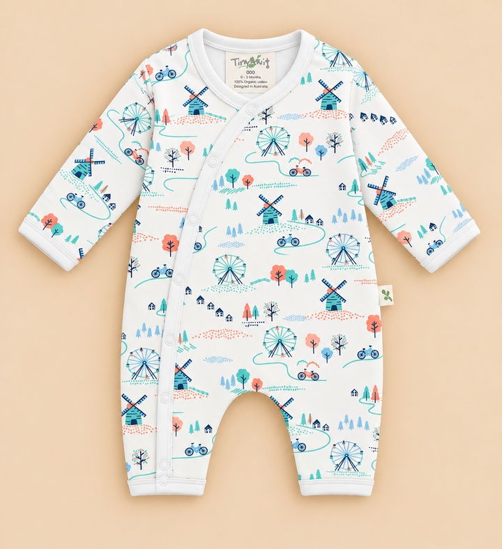 Organic Cotton Snap Growsuit for Baby