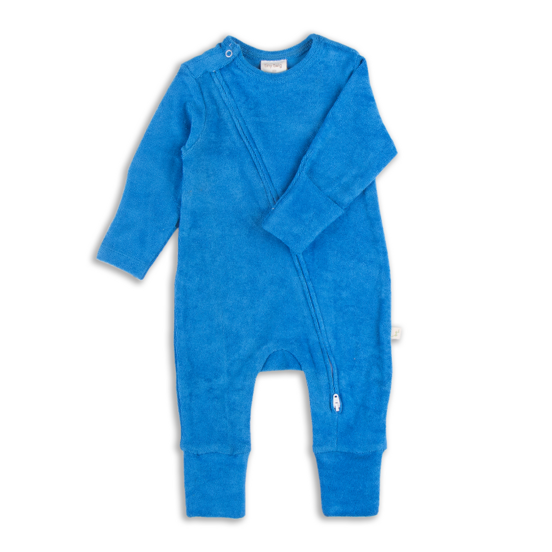 Long Sleeve Solid Velour Zipsuits