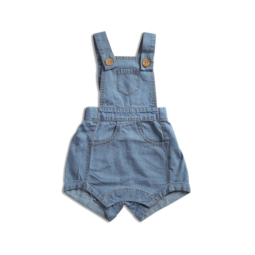 Organic Cotton Denim Crossover Overall For Baby