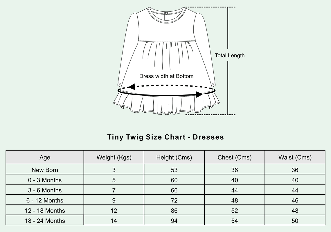 Tiny Twig Size Chart - Dresses